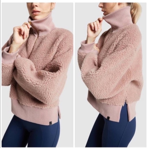 Varley Daphne Fleece Half Zip Pullover SMALL in rose - Picture 1 of 4